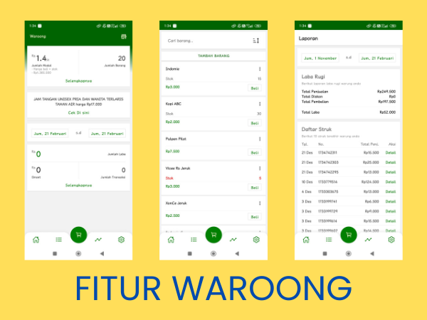 Fitur Aplikasi Kasir Gratis Waroong