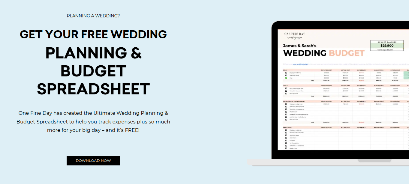 Gambar dari situs web penyedia wedding planner gratis